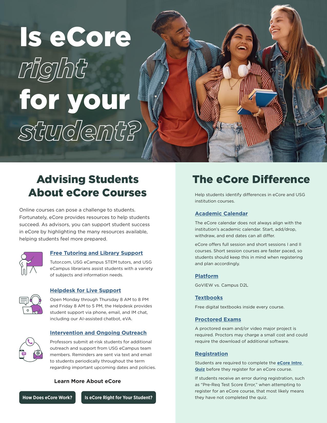 eCore Advising Flyer